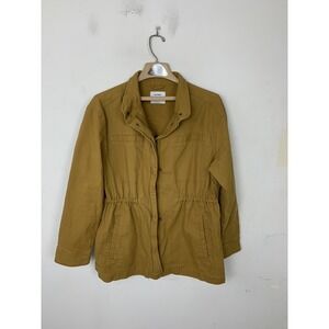 Old Navy Women Jacket Large Cargo Utility Safari Canvas Full Zip Cinch Brown